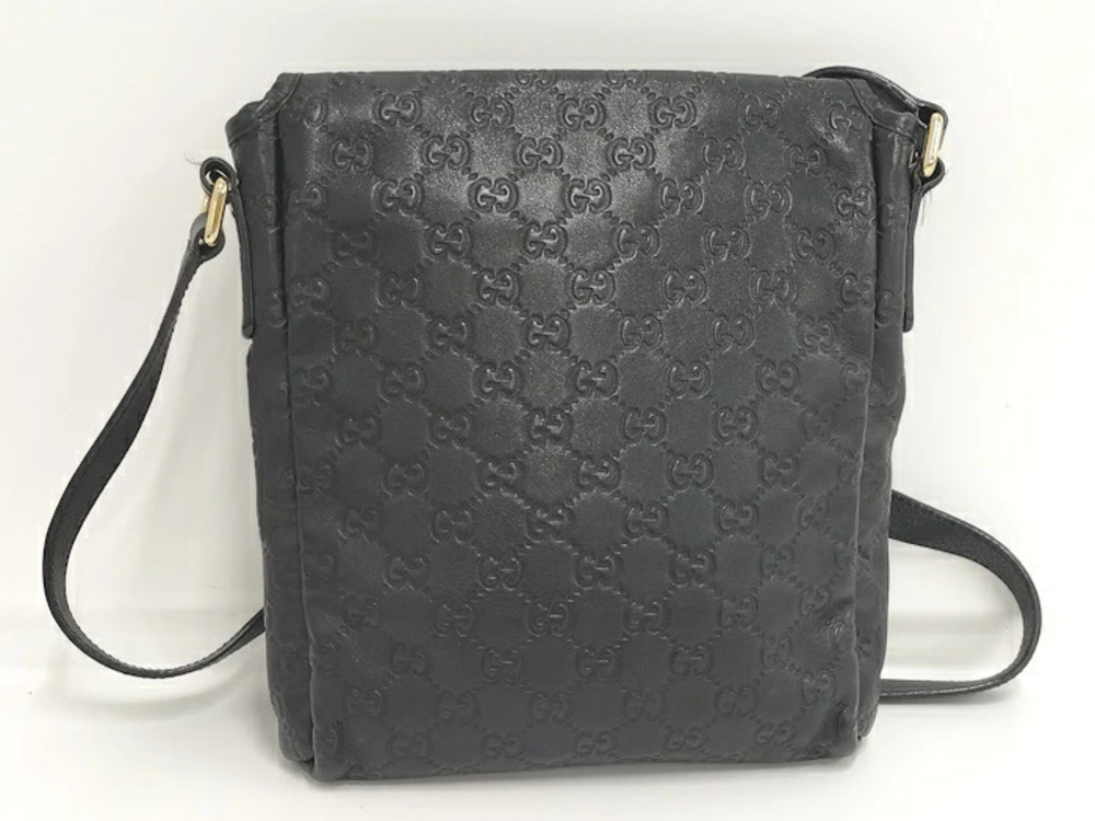 Gucci ssima Shoulder Leather Bag Black